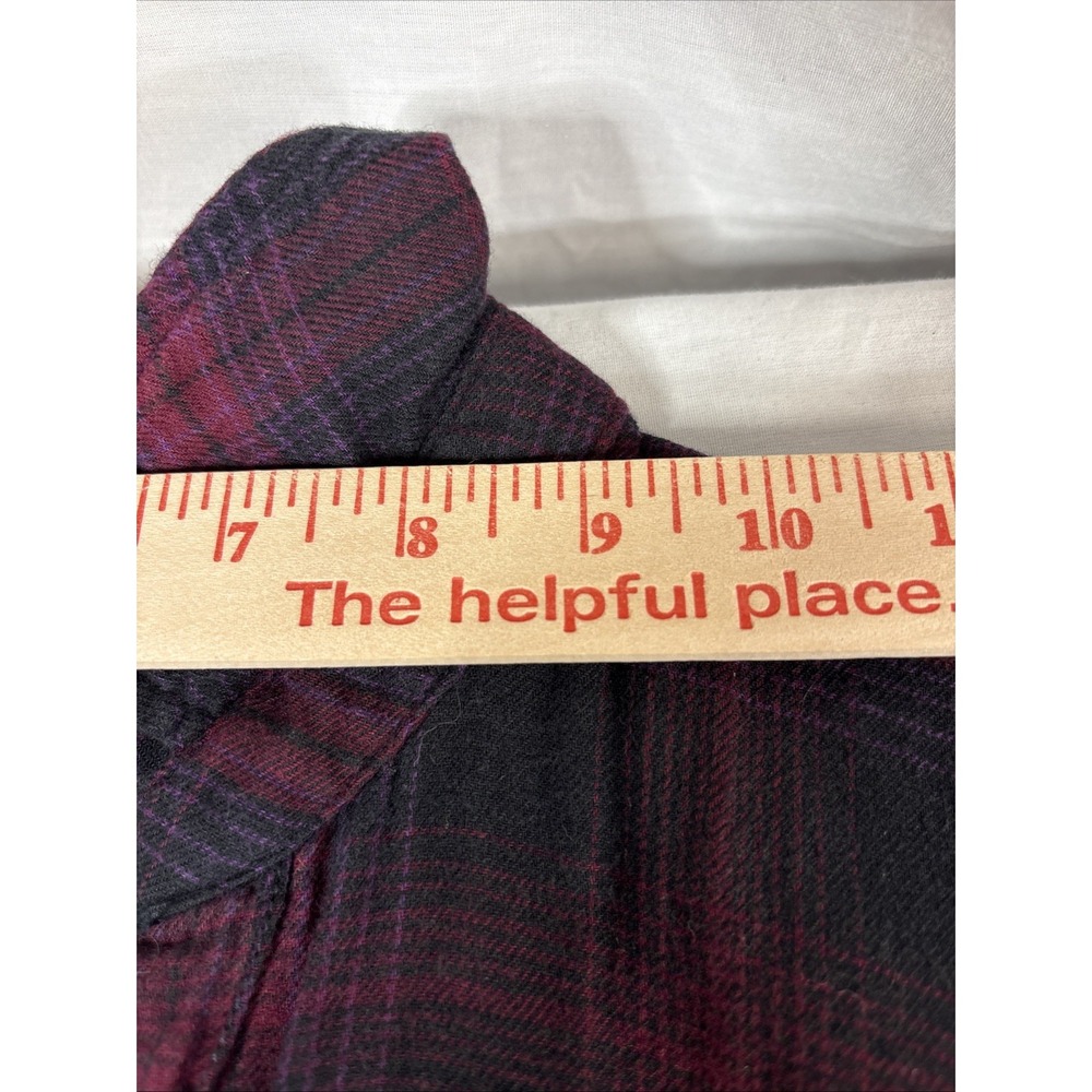 Beach Lunch Lounge Darcie Babydoll Plaid Flannel Dress Red Black Large LCD5083 - Picture 9 of 16